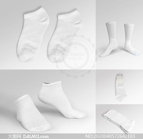 船襪與中筒襪產品包裝設計樣機模板